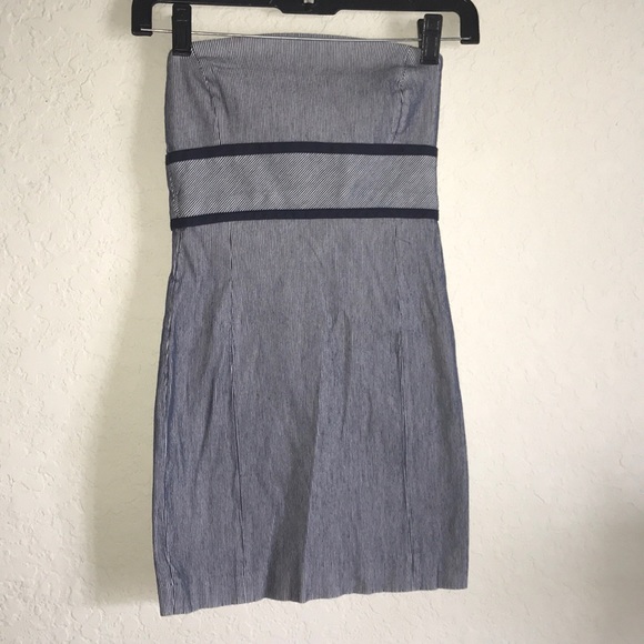 Zara Dresses & Skirts - ZARA BASIC•  Pin-striped strapless dress